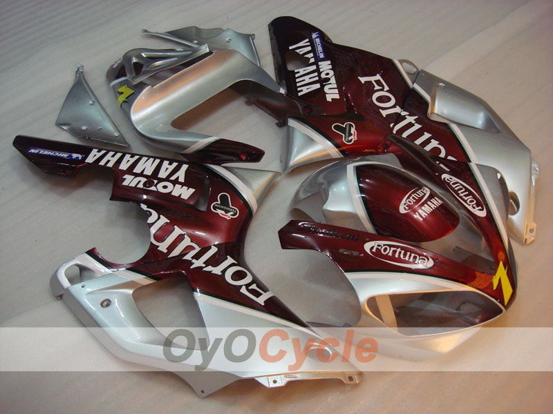 Kit de carenado por inyección para YZF-R1 00-01 - Rojo, Plata - Fortuna #OYO87900769