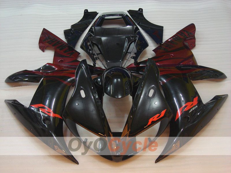 Carenado inyectado para YZF-R1 02-03 - Rojo, Negro - Llama #OYO87900795