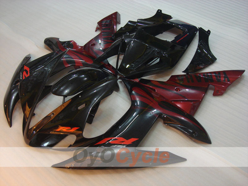 Carenado inyectado para YZF-R1 02-03 - Rojo, Negro - Llama #OYO87900795