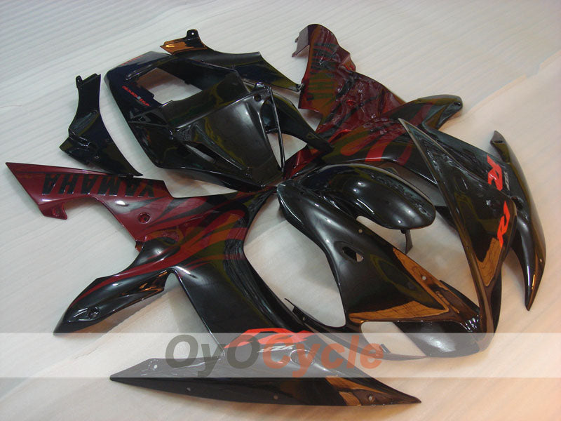 Carenado inyectado para YZF-R1 02-03 - Rojo, Negro - Llama #OYO87900795