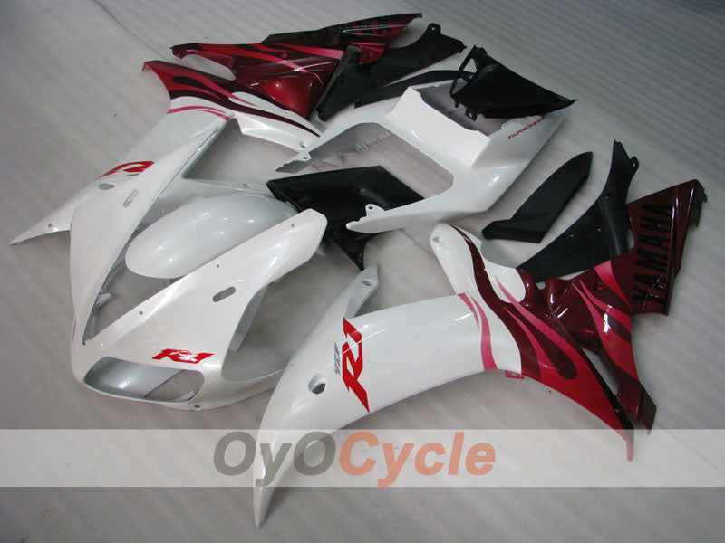 Carenado de inyección para YZF-R1 02-03 - Rojo, Blanco - Llama #OYO87900808