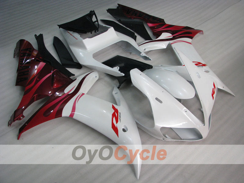Carenado de inyección para YZF-R1 02-03 - Rojo, Blanco - Llama #OYO87900808