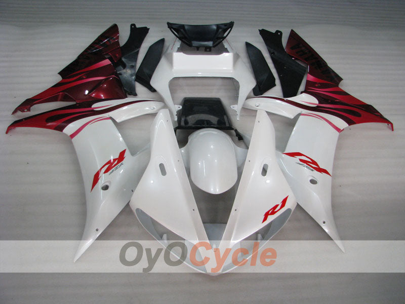 Carenado de inyección para YZF-R1 02-03 - Rojo, Blanco - Llama #OYO87900808