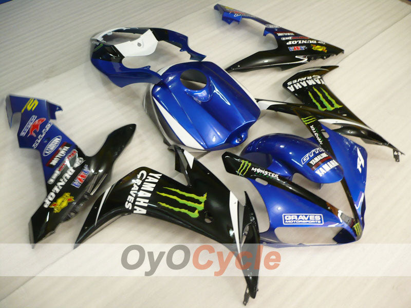 Kit de carenado de inyección para YZF-R1 04-06 - Azul, Negro - DUNLOP, Monster #OYO87900833 Imagen principal del producto