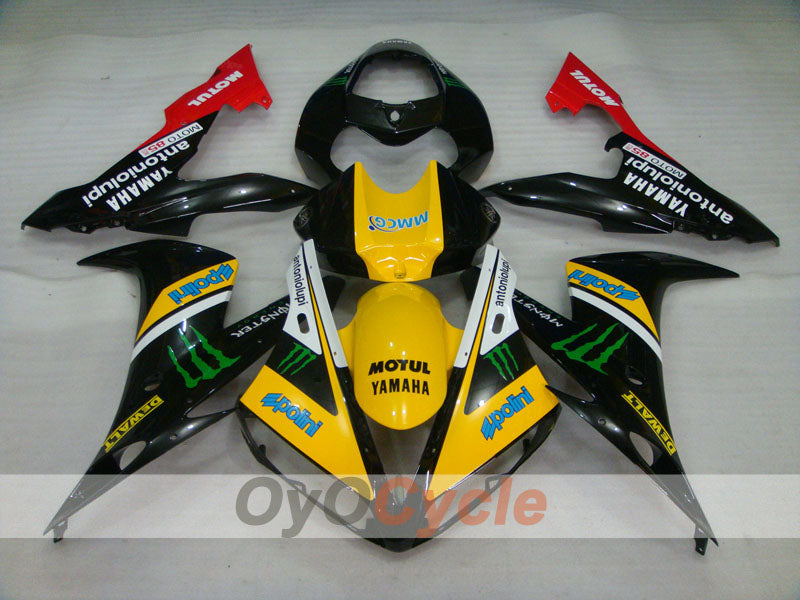 Kit de carenado por inyección para YZF-R1 04-06 - Amarillo, negro - Monster, MOTUL #OYO87900834