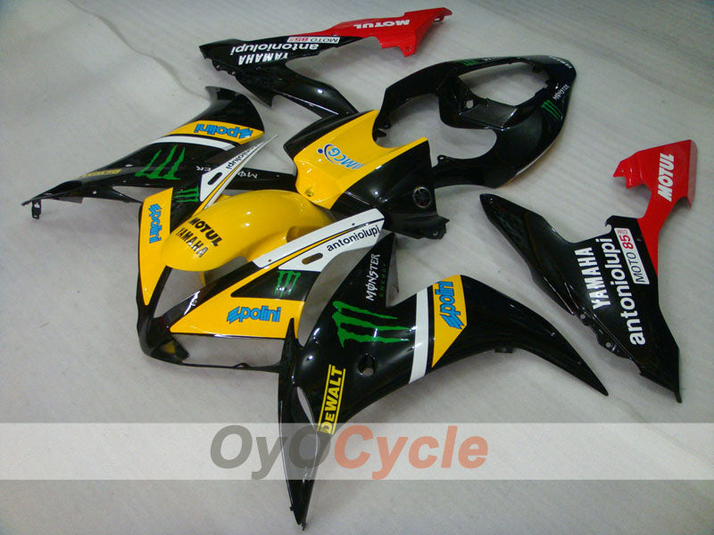 Kit de carenado por inyección para YZF-R1 04-06 - Amarillo, negro - Monster, MOTUL #OYO87900834