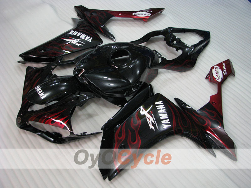 Kit de carenado por inyección para YZF-R1 07-08 - Rojo, Negro - Llama #OYO87900860