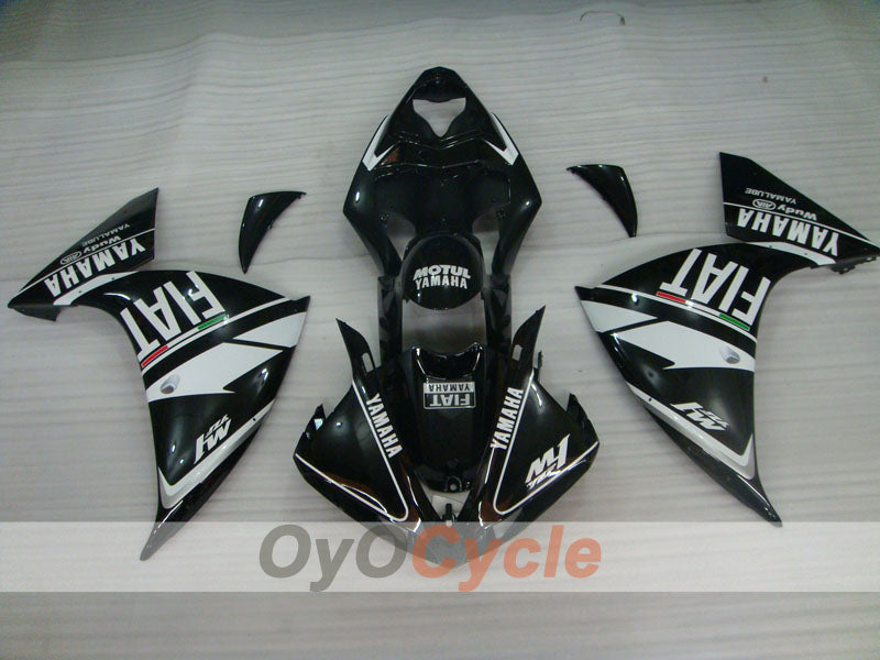 Kit de carenado por inyección para 09-11 YZF-R1 - Blanco, Negro - FIAT, MOTUL #OYO87900887
