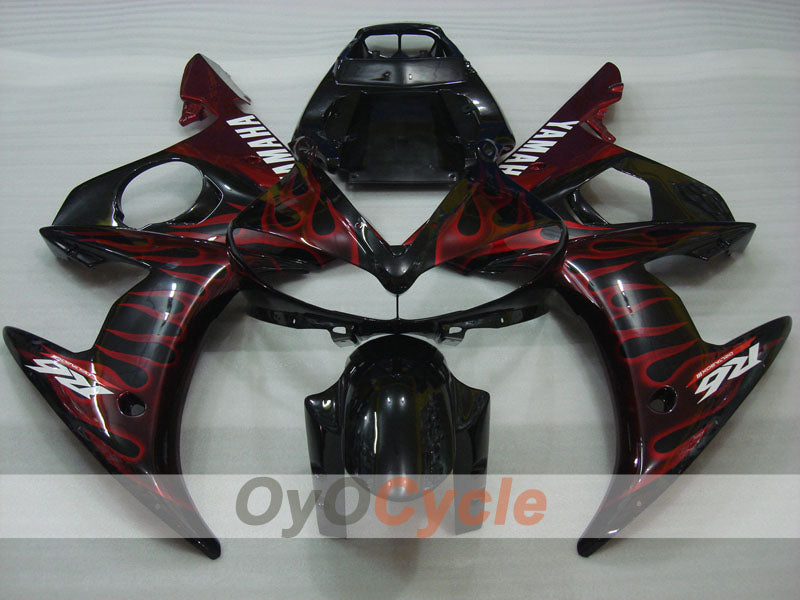 Kit de carenado de inyección para YZF-R6 05 - Rojo, Negro - Llama #OYO87902638