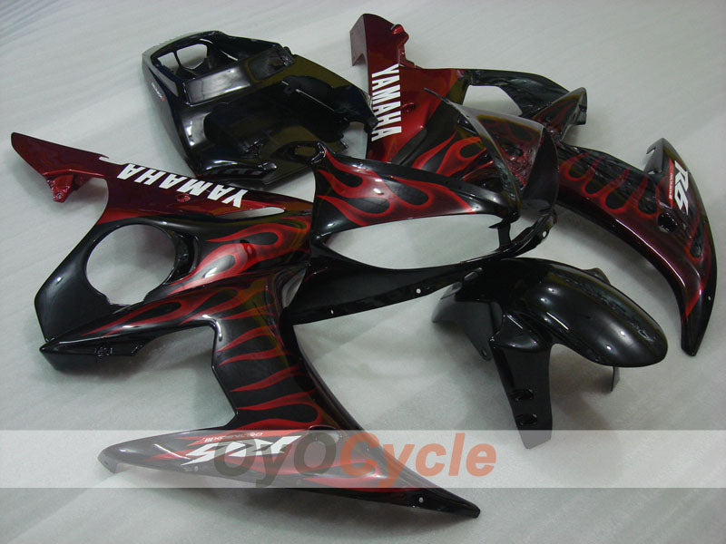 Carenado inyectado para YZF-R6 03-04 - Rojo, Negro - Llama #OYO87900907 Imagen principal del producto