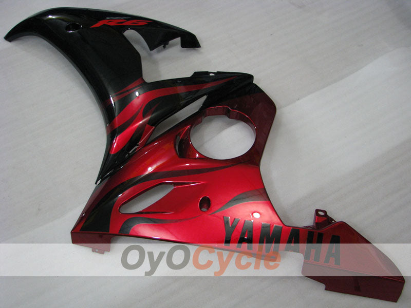Carenado de inyección para YZF-R6 03-04 - Rojo, Negro - Llama #OYO87900908