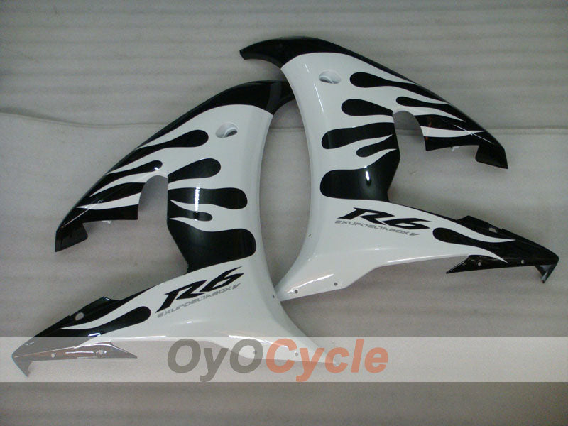 Kit de carenado de inyección para YZF-R6 05 - Blanco, Negro - Llama #OYO87902632