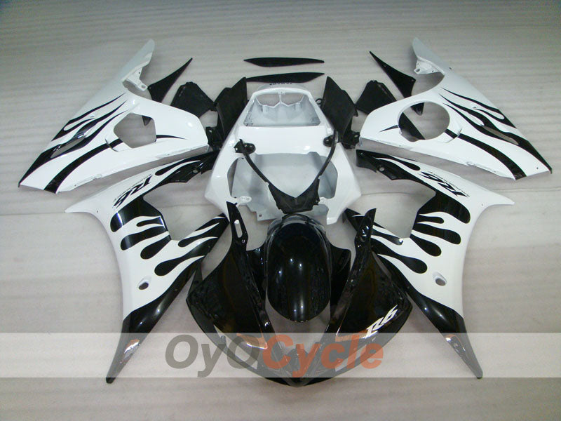 Carenado de inyección para YZF-R6 03-04 - Blanco, Negro - Llama #OYO87900909