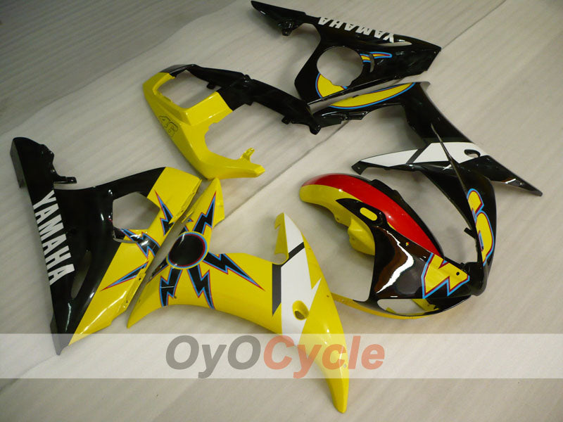 Kit de carenado por inyección para 05 YZF-R6 - Amarillo, Negro - Estilo de fábrica #OYO87902633