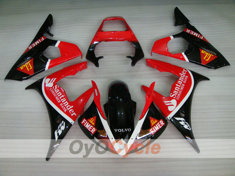 Kit de carenado por inyección para 05 YZF-R6 - Rojo, Negro - Santander #OYO87902619