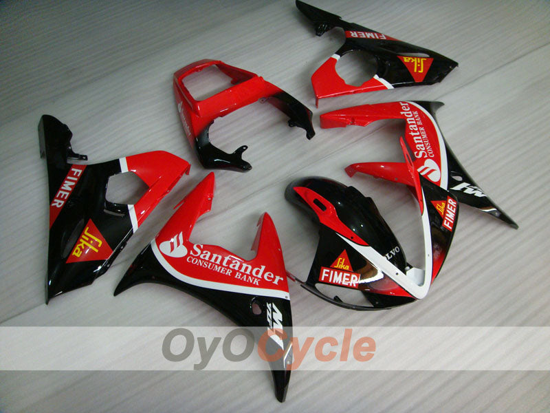 Kit de carenado por inyección para 05 YZF-R6 - Rojo, Negro - Santander #OYO87902619