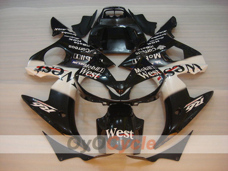 Kit de carenado por inyección para YZF-R6 03-04 - Blanco, Negro - West #OYO87900929