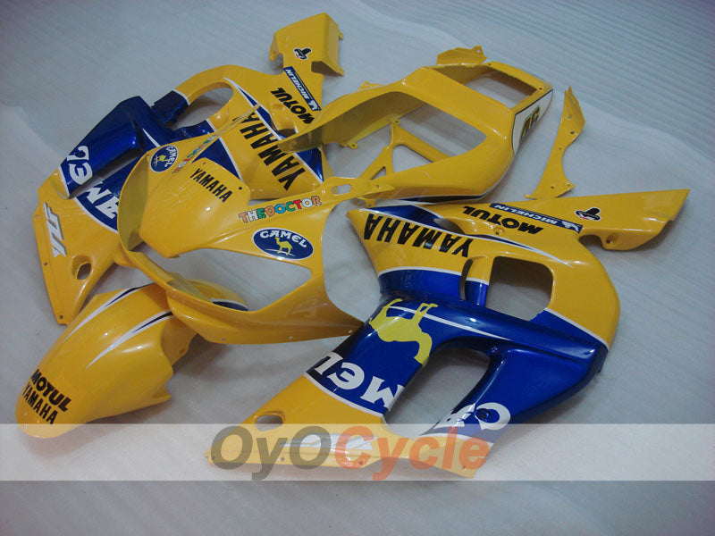 Kit de carenado por inyección para YZF-R6 98-02 - Amarillo, Azul - Camel, MOTUL #OYO87900981