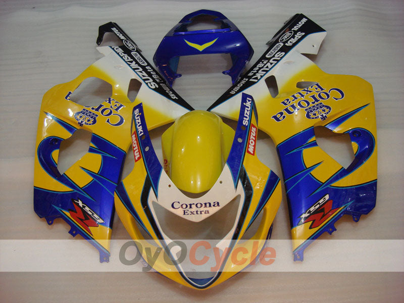 Kit de carenado de inyección para GSXR600 04-05 - Amarillo, Azul - Corona, MOTUL #OYO87901161