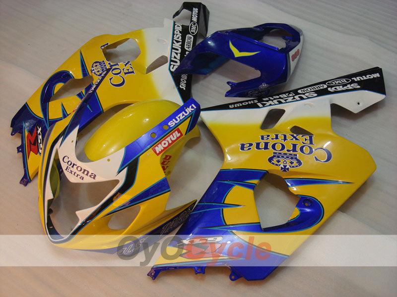 Kit de carenado por inyección para GSX R750 04-05 - Amarillo, Azul - Corona #OYO87901240