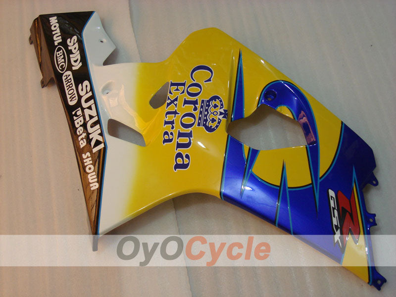 Kit de carenado por inyección para GSX R750 04-05 - Amarillo, Azul - Corona #OYO87901240