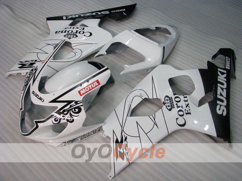 Kit de carenado por inyección para GSX R750 04-05 - Blanco, Negro - Corona #OYO87901242 Imagen principal del producto