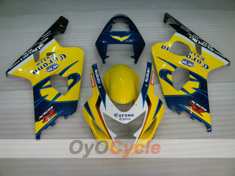 Kit de carenado por inyección para GSX R750 04-05 - Amarillo, Negro - Corona #OYO87901244