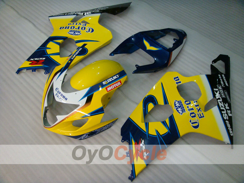 Kit de carenado por inyección para GSX R750 04-05 - Amarillo, Negro - Corona #OYO87901244