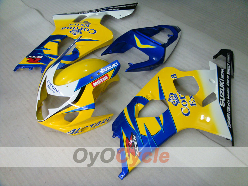 Kit de carenado por inyección para GSXR600 04-05 - Amarillo, Azul - Corona, MOTUL #OYO87901167