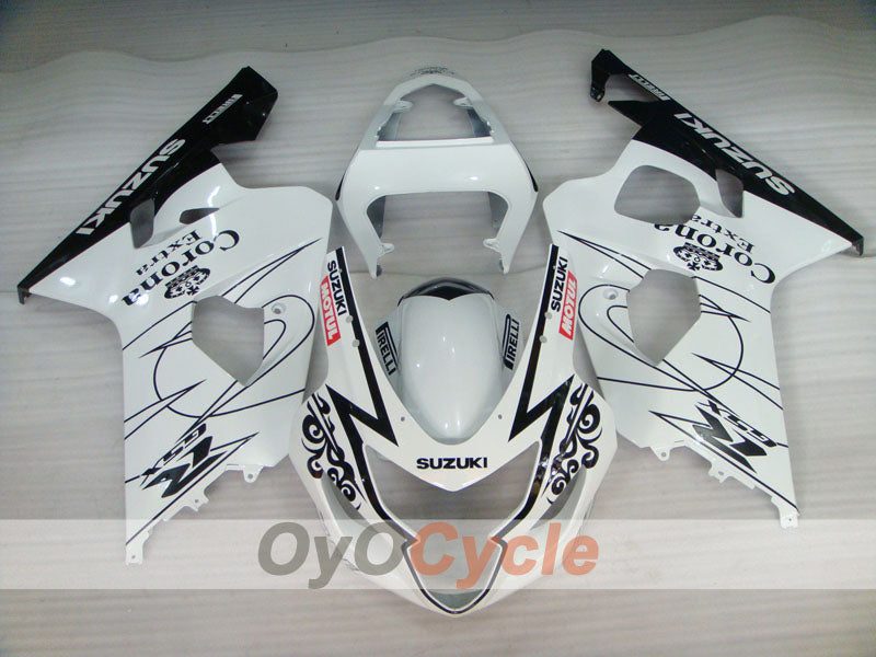 Kit de carenado por inyección para GSXR600 04-05 - Blanco, Negro - Corona, MOTUL #OYO87901169