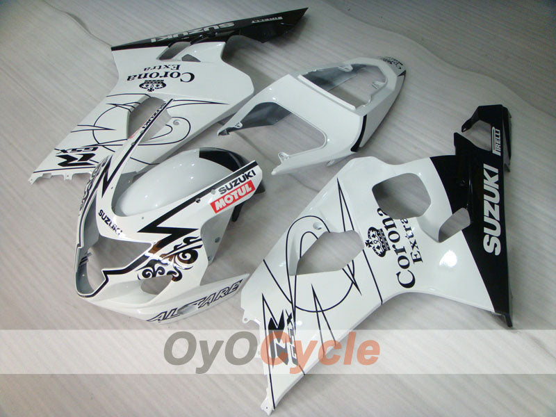 Kit de carenado por inyección para GSXR600 04-05 - Blanco, Negro - Corona, MOTUL #OYO87901169 Imagen principal del producto