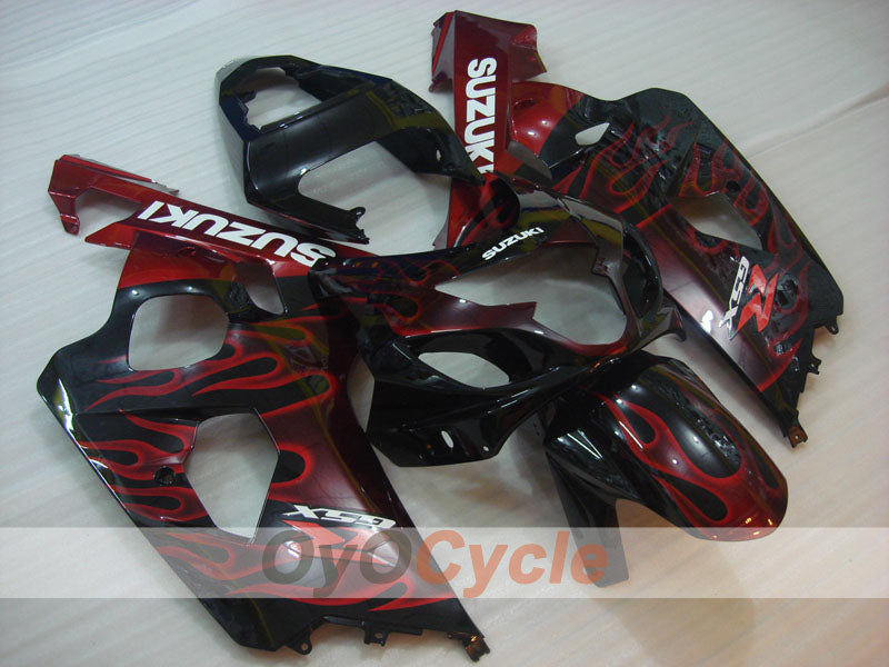 Kit de carenado de inyección para GSX R750 04-05 - Rojo, Negro - Llama #OYO87901252