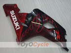 Kit de carenado de inyección para GSXR600 04-05 - Rojo, Negro - Llama #OYO87901186
