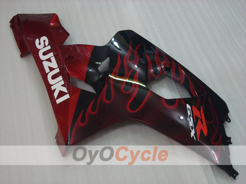 Kit de carenado de inyección para GSX R750 04-05 - Rojo, Negro - Llama #OYO87901252