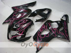 Kit de carenado de inyección para GSXR600 04-05 - Rojo, Negro - Llama #OYO87901188