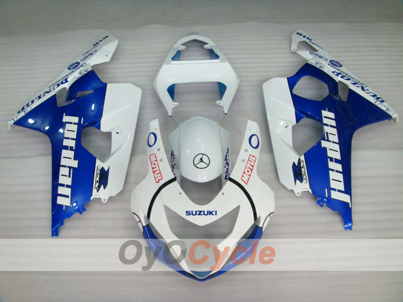 Carenado de inyección para GSXR600 04-05 - Azul, Blanco - DUNLOP, Jordan, MOTUL #OYO87901195
