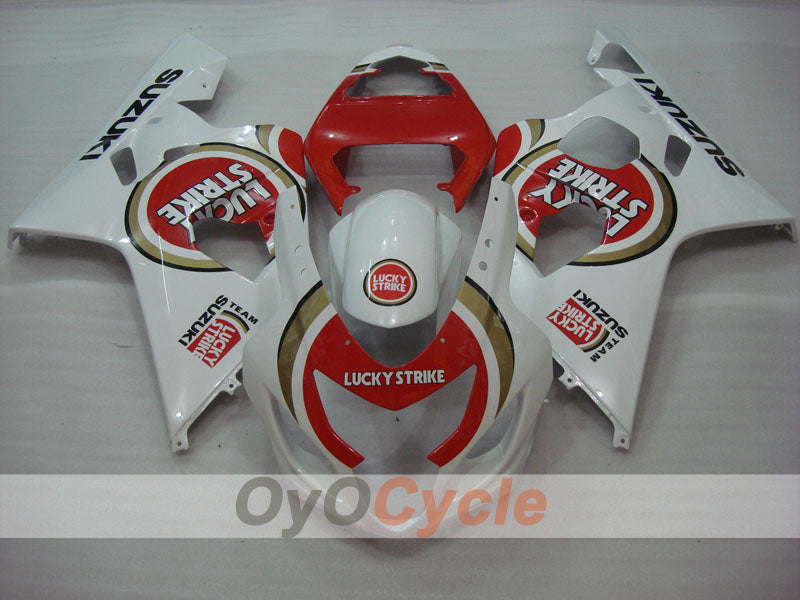 Kit de carenado por inyección para GSXR600 04-05 - Rojo, Blanco - Lucky Strike #OYO87901203