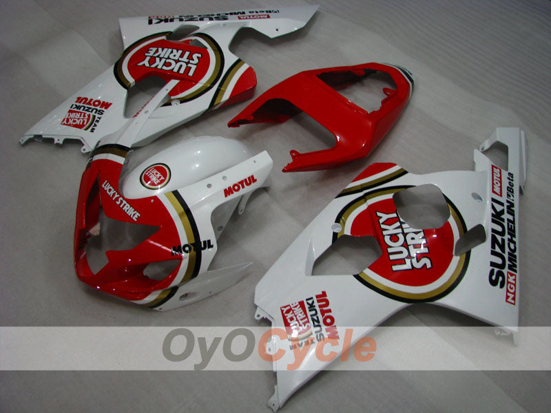 Carenado inyectado para GSXR600 04-05 - Rojo, Blanco - Lucky Strike, MICHELIN, MOTUL #OYO87901205