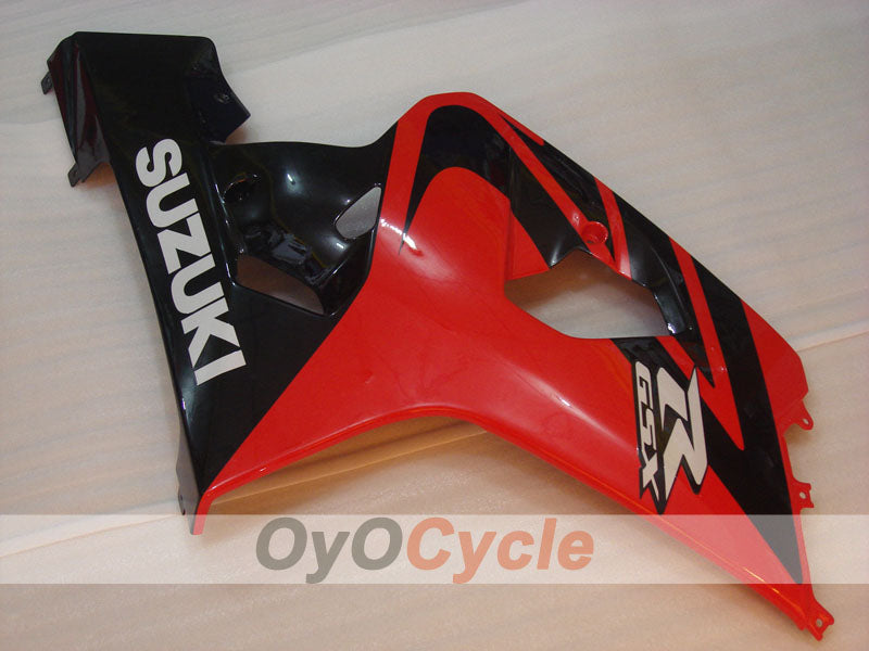 Kit de carenado por inyección para GSX R750 04-05 - Rojo, Negro - Estilo de fábrica #OYO87901192