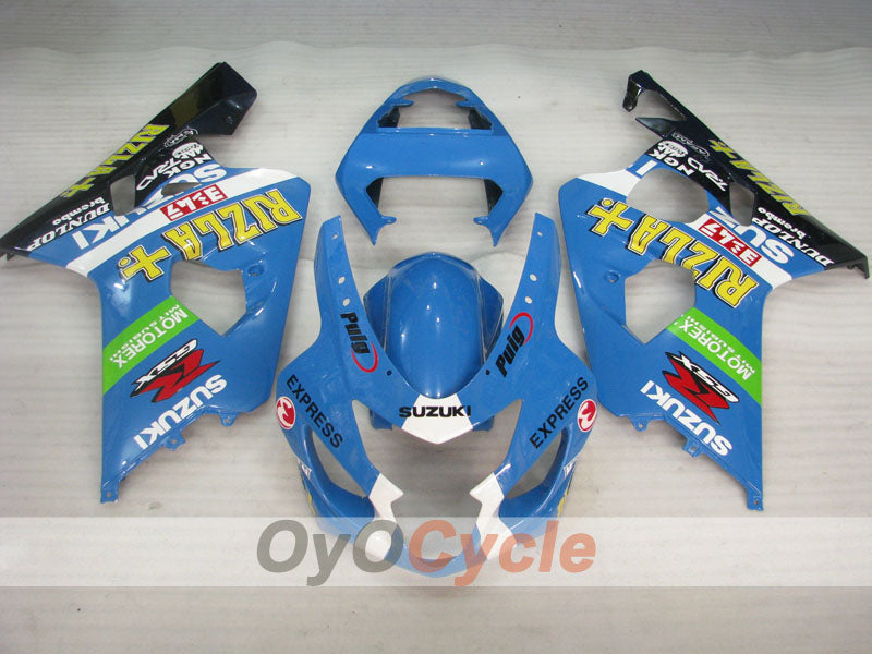 Kit de carenado de inyección para GSXR600 04-05 - Azul, Negro - DUNLOP, Rizla+ #OYO87901421