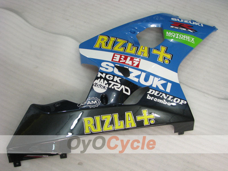 Kit de carenado de inyección para GSXR600 04-05 - Azul, Negro - DUNLOP, Rizla+ #OYO87901421