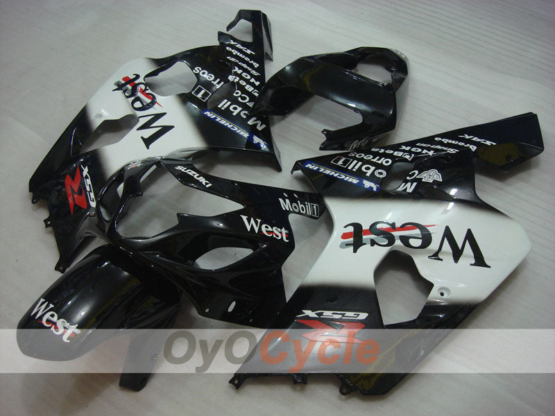 Kit de carenado por inyección para GSXR600 04-05 - Blanco, Negro - Oeste #OYO87901423