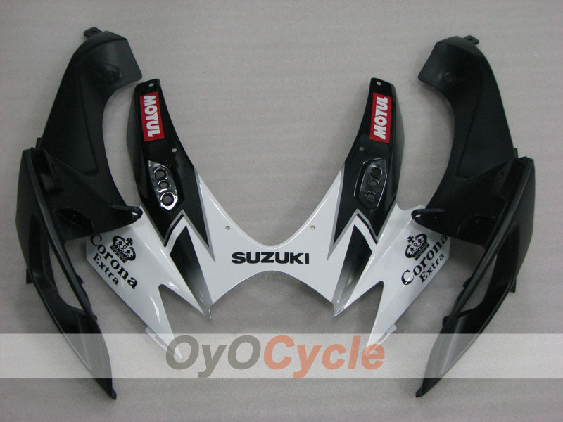 Kit de carenado por inyección para GSX R600 06-07 - Blanco, Negro - Corona, MOTUL #OYO87901434