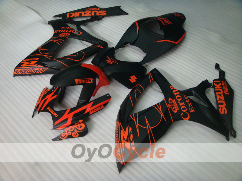 Kit de carenado de inyección para GSX R750 06-07 - Naranja, Negro - Corona #OYO87901267