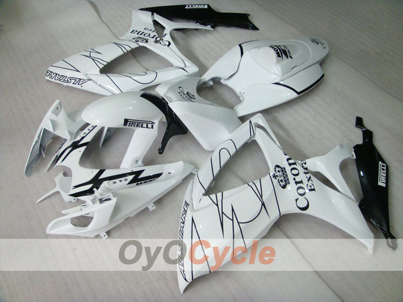 Carenado de inyección para GSX R600 06-07 - Blanco, Negro - Corona, MOTUL #OYO87901438