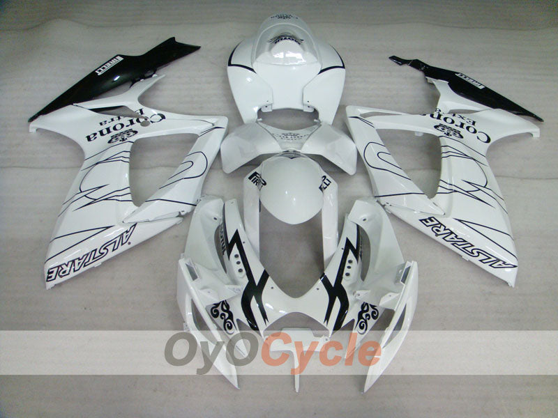 Carenado de inyección para GSX R600 06-07 - Blanco, Negro - Corona, MOTUL #OYO87901438