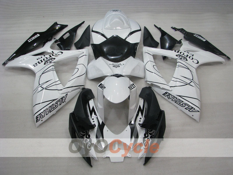 Kit de carenado por inyección para GSX R600 06-07 - Blanco, Negro - Corona #OYO87901441