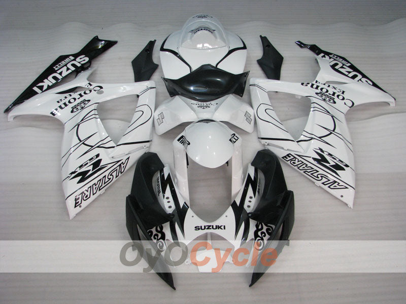 Kit de carenado por inyección para GSX R600 06-07 - Blanco, Negro - Corona #OYO87901446