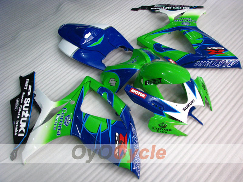 Kit de carenado por inyección para GSX R600 06-07 - Verde, Azul - Corona #OYO87901453