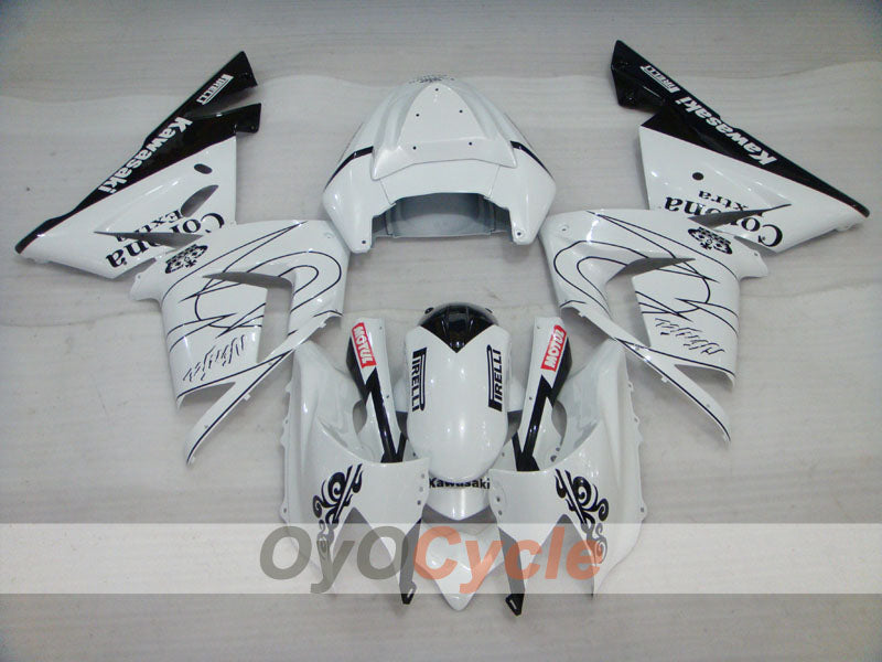 Kit de carenado por inyección para NINJA ZX-10R 04-05 - Blanco, Negro - Corona #OYO87901494